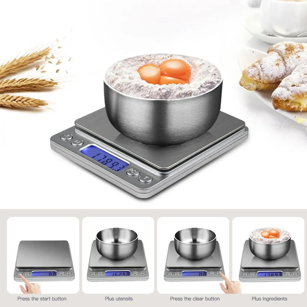 0.01/ 0.1/1G Digital Pocket Kitchen Scale 0.01G Precision Backlight Weighing Scale Measuring Tools 0