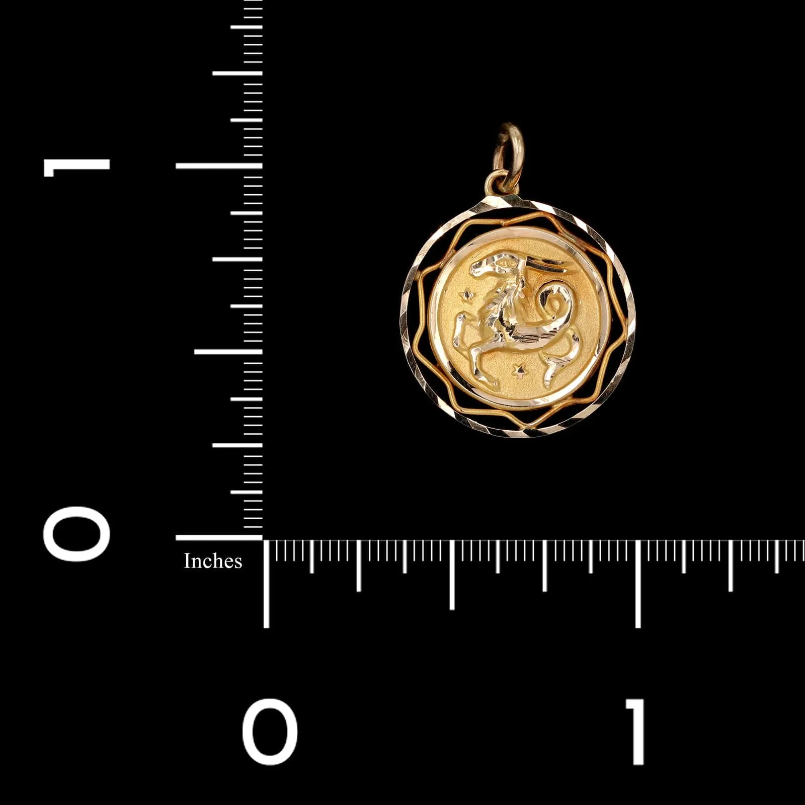 14K Yellow Gold Estate Capricorn Goat Charm