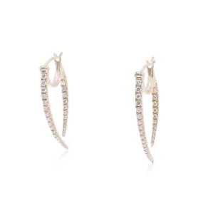 14K YELLOW GOLD FRONT-BACK DIAMOND HOOP EARRINGS 0.84CTW