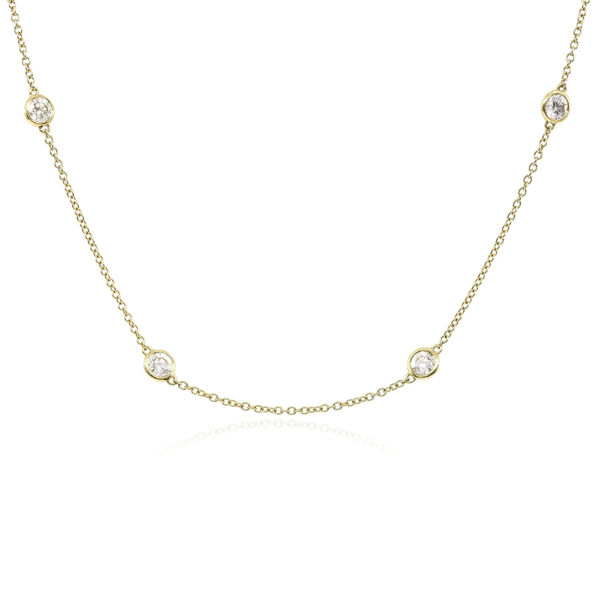 18K YELLOW GOLD DIAMONDS BY THE YARD NECKLACE - 4.42CTW