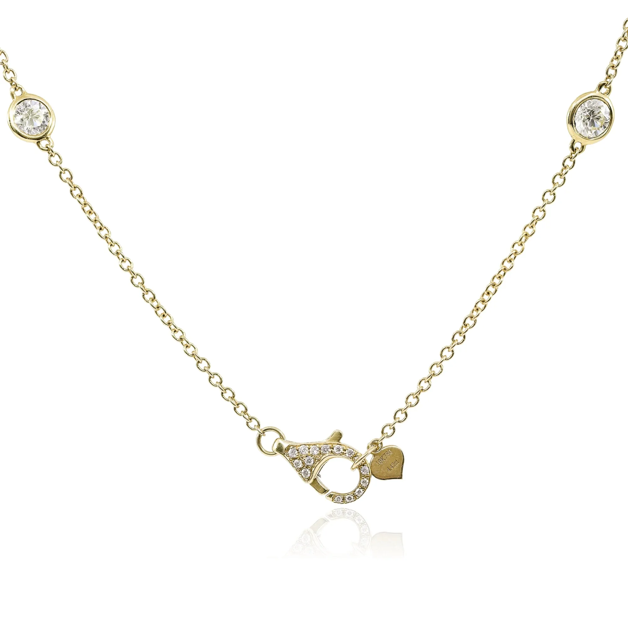 18K YELLOW GOLD DIAMONDS BY THE YARD NECKLACE - 4.42CTW