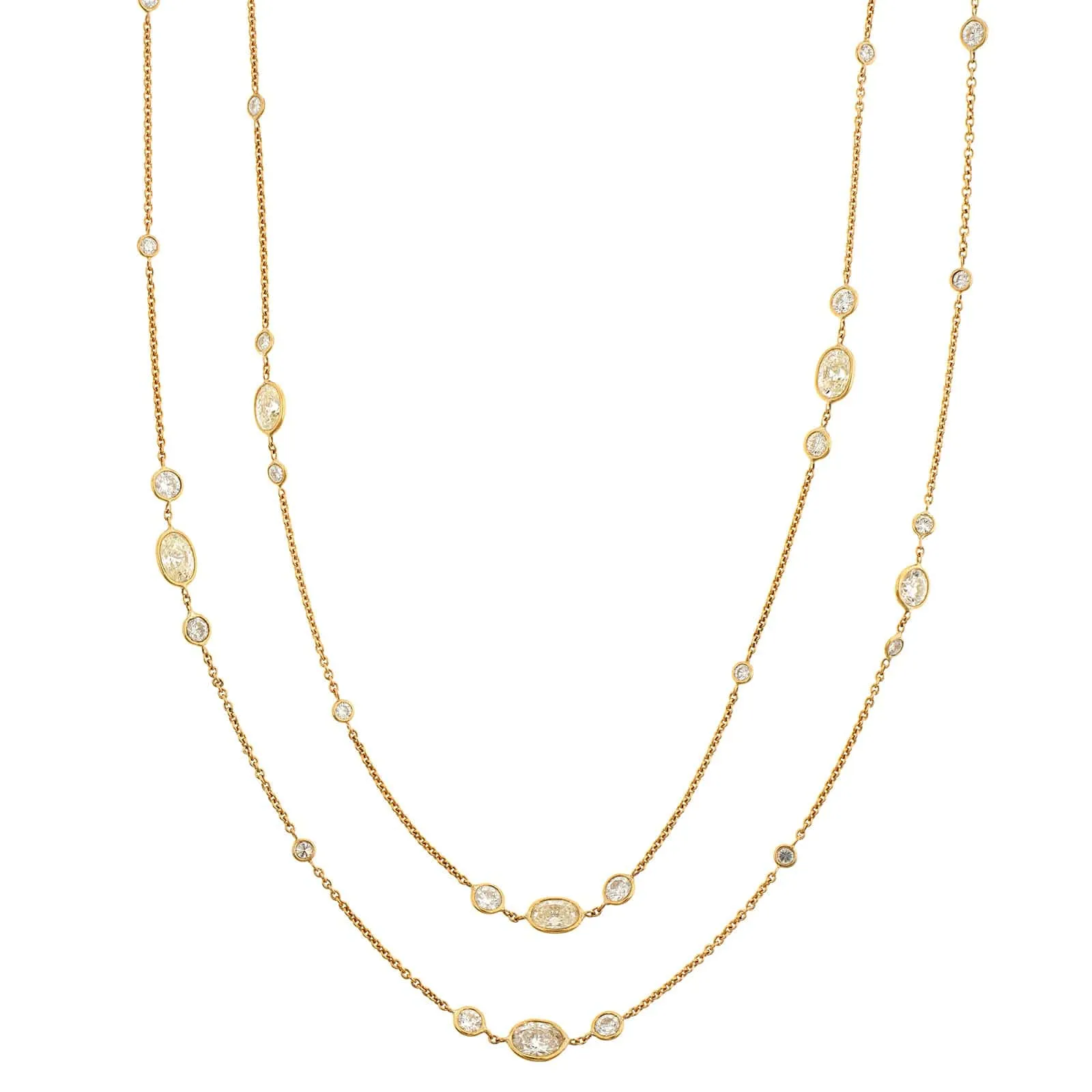 18K Yellow Gold Diamonds By The Yard Necklace