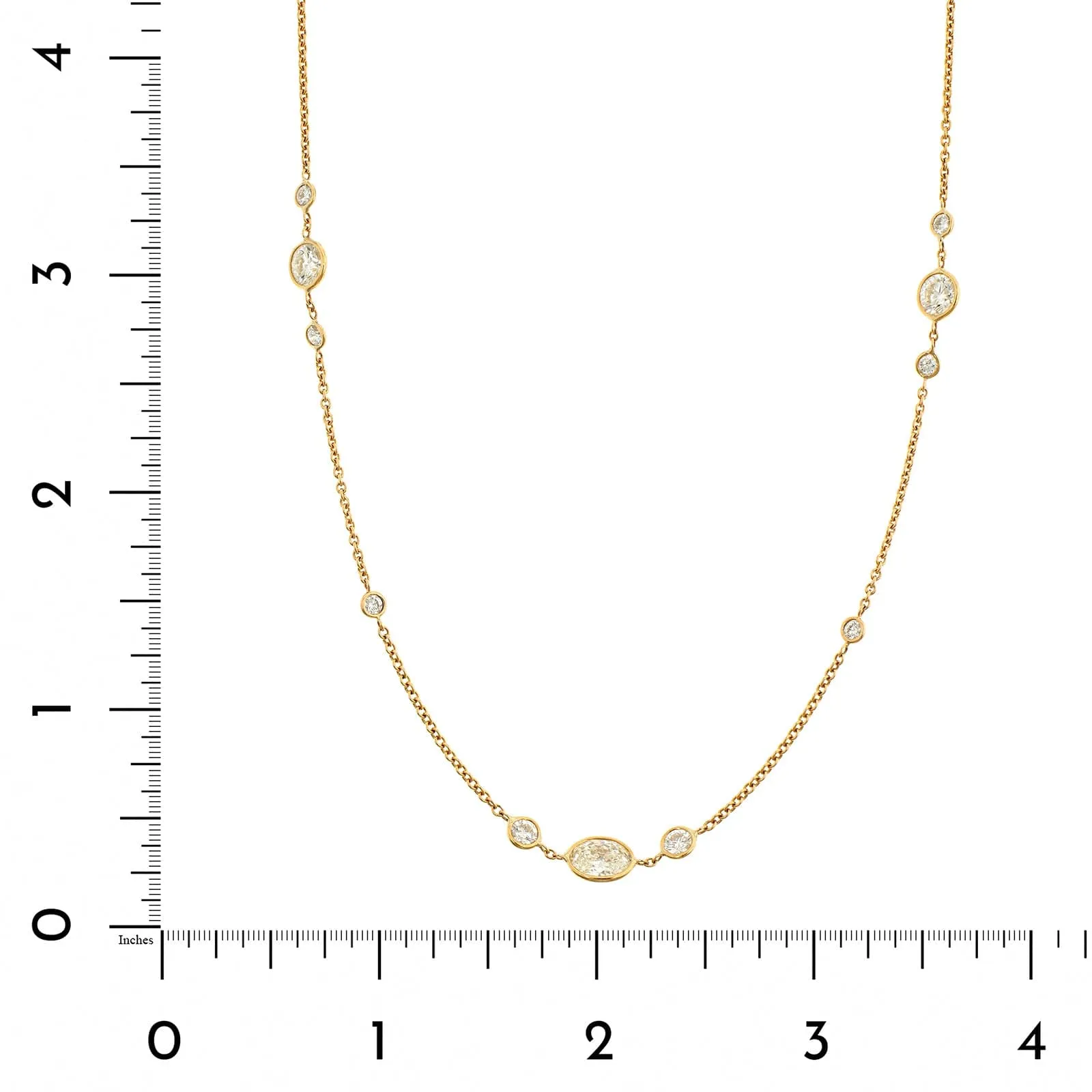 18K Yellow Gold Diamonds By The Yard Necklace