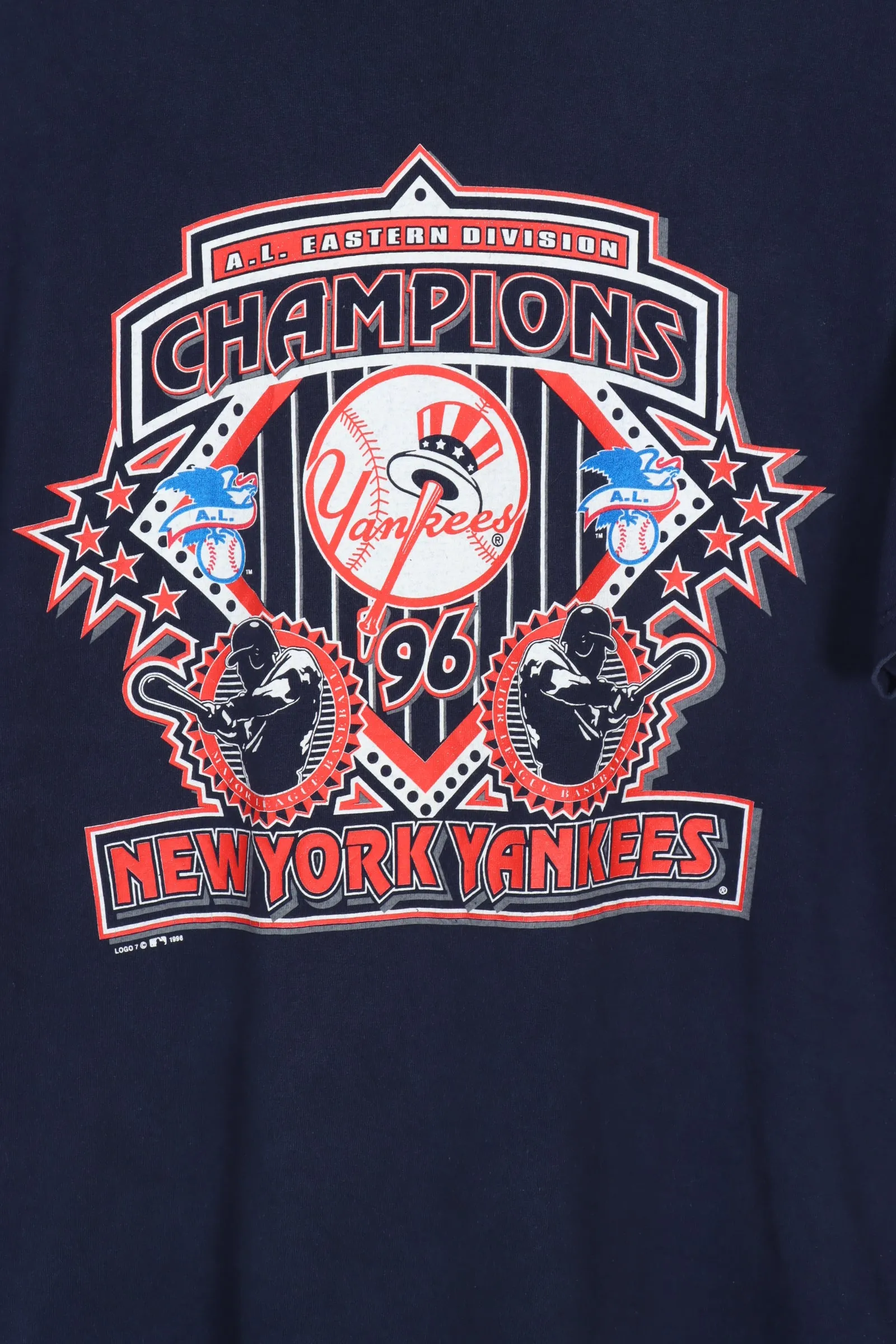 1998 Vintage Logo 7 New York Yankees Baseball MLB Tee (M-L)