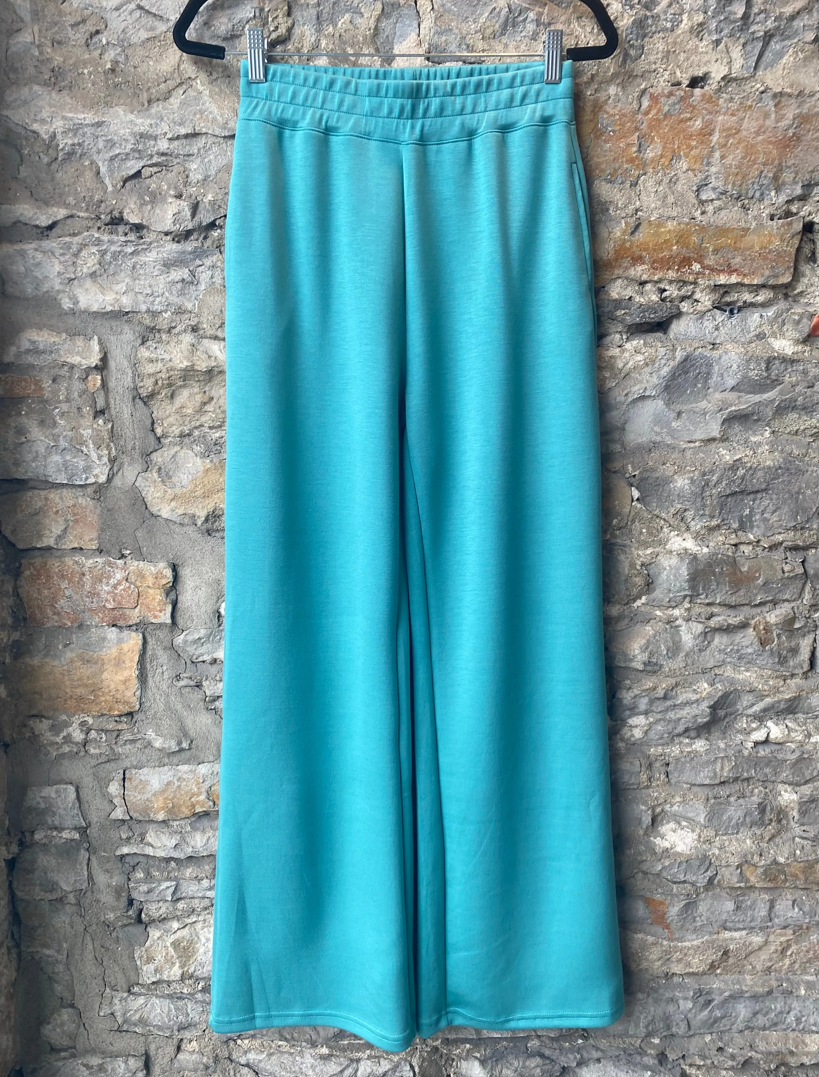 2 pc Top and Wide Leg Pant Set - Green