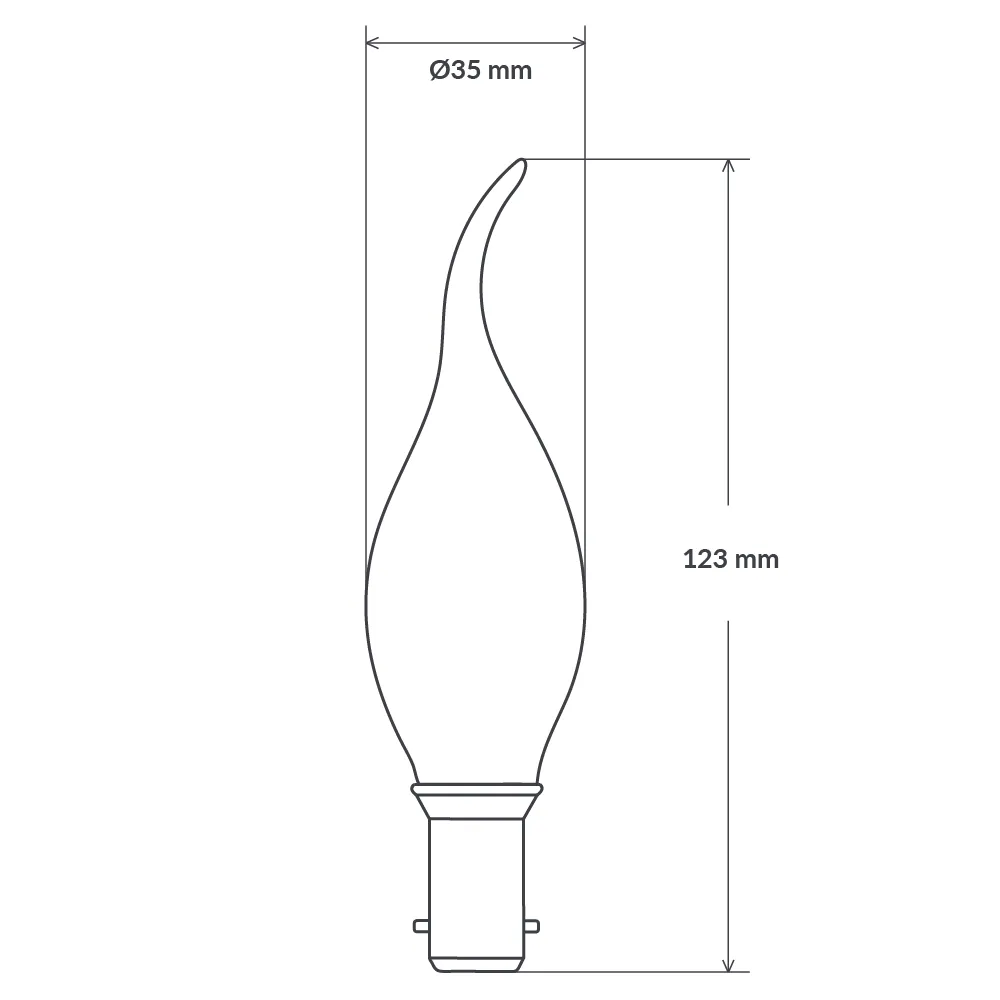 4W Flame Tip Candle LED Bulb B15 Frost in Warm White