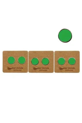 7mm Round Enamel Stud | Classic Green