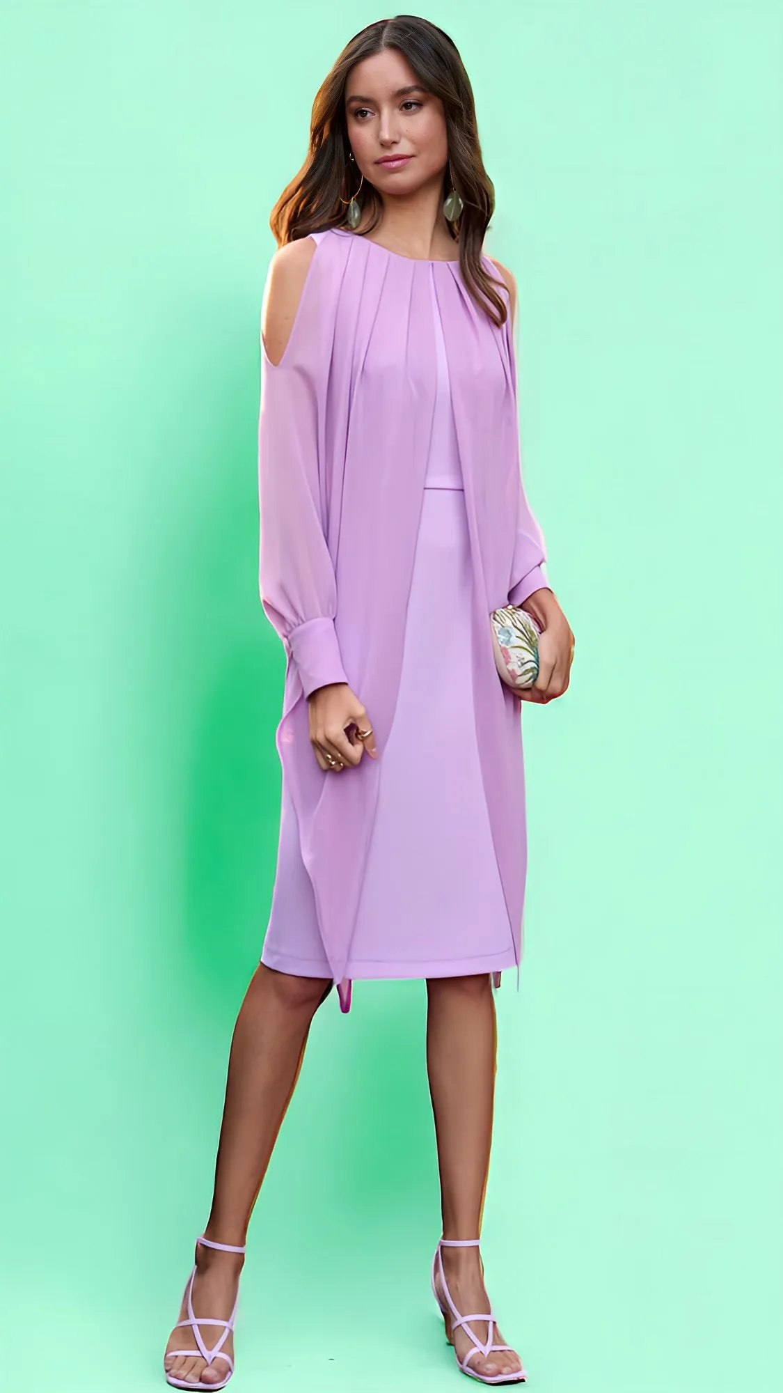 A1512 Akoya Lilac Overlay Dress