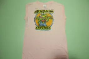 Alligator Festival West St. Charles Rotary Club Cookout Vintage 80's Pink Muscle Shirt