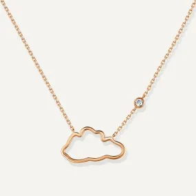 Allusia Love Minimal 18K Rosegold Necklace w. Diamond