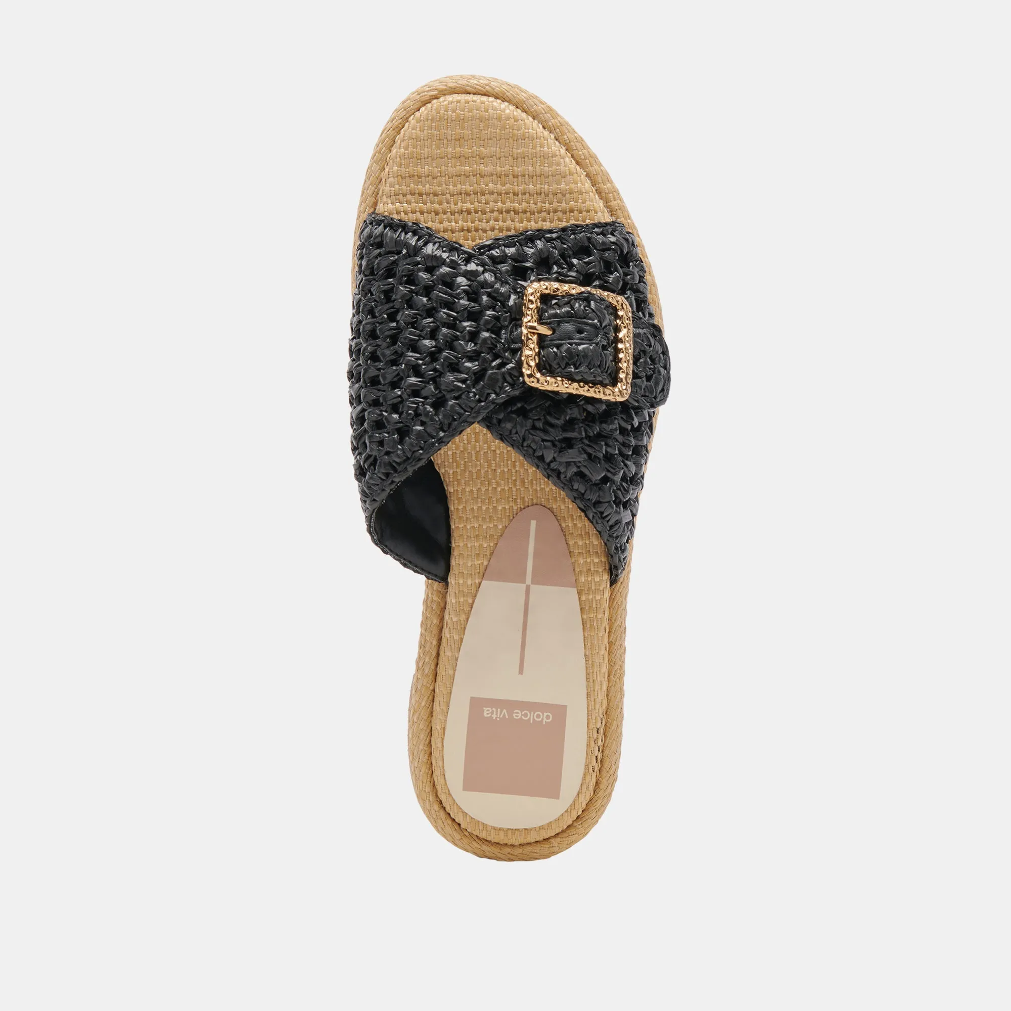 ALONZO SANDALS ONYX RAFFIA