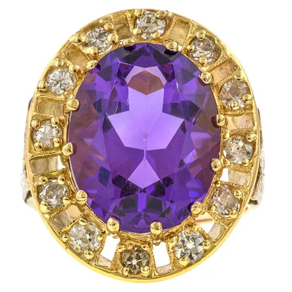 Antique Amethyst & Diamond Ring