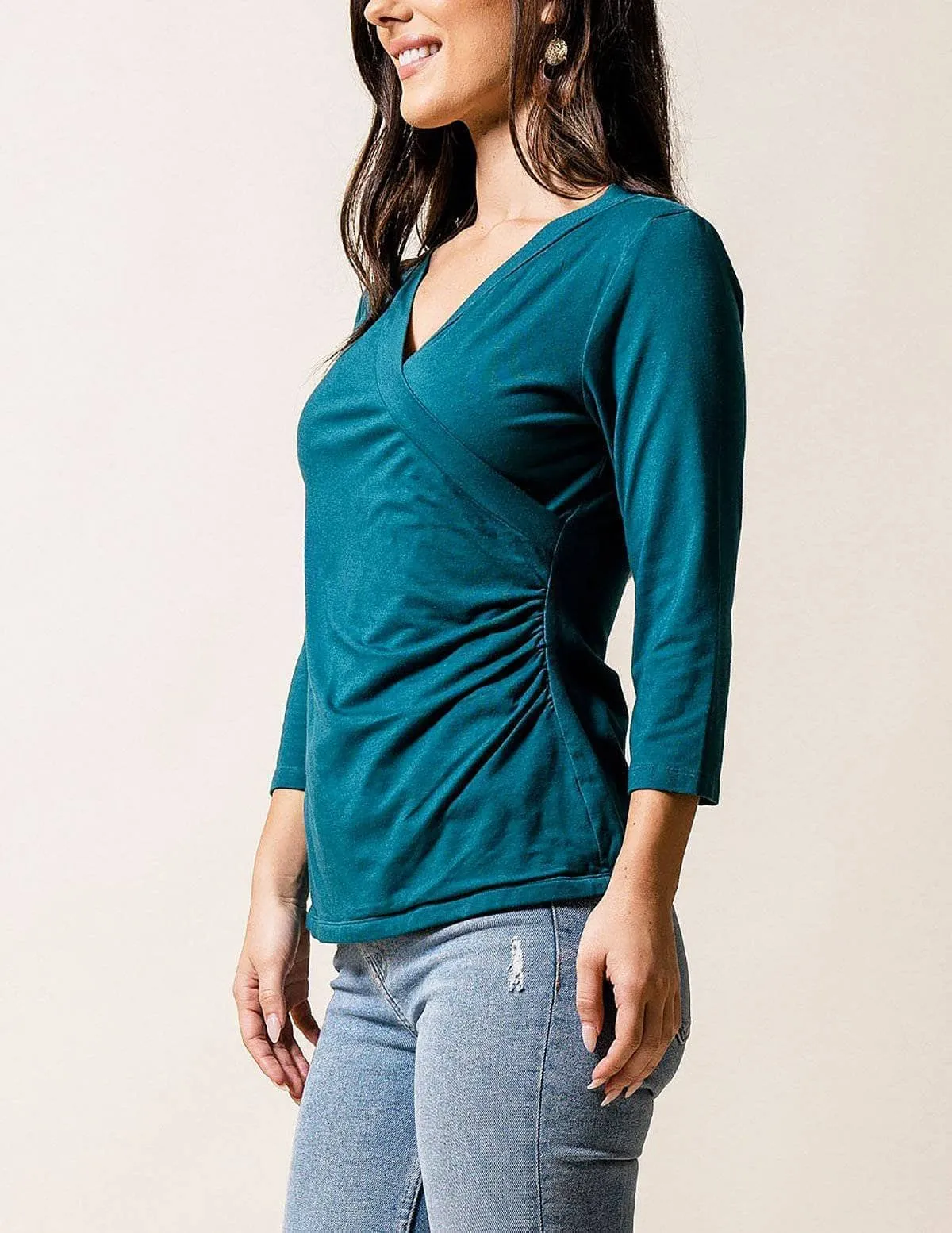 Bamboo Luxe Wrap Top - Spruce