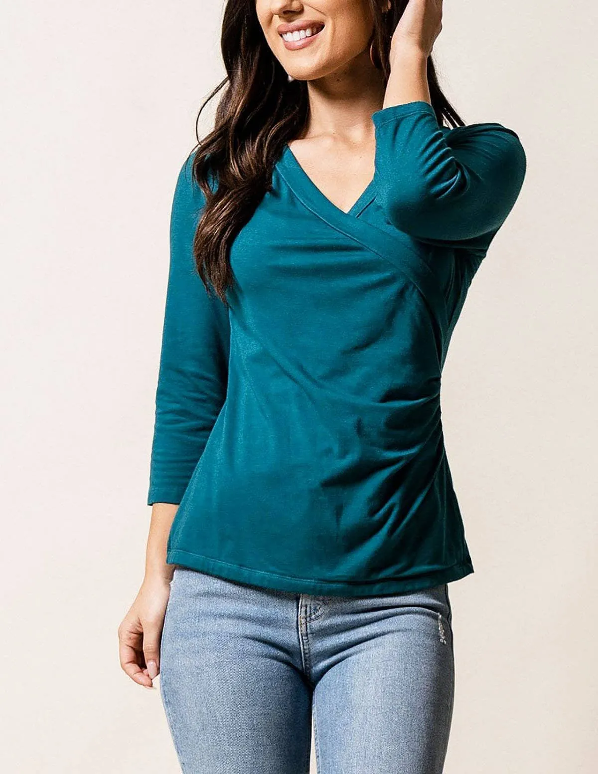 Bamboo Luxe Wrap Top - Spruce