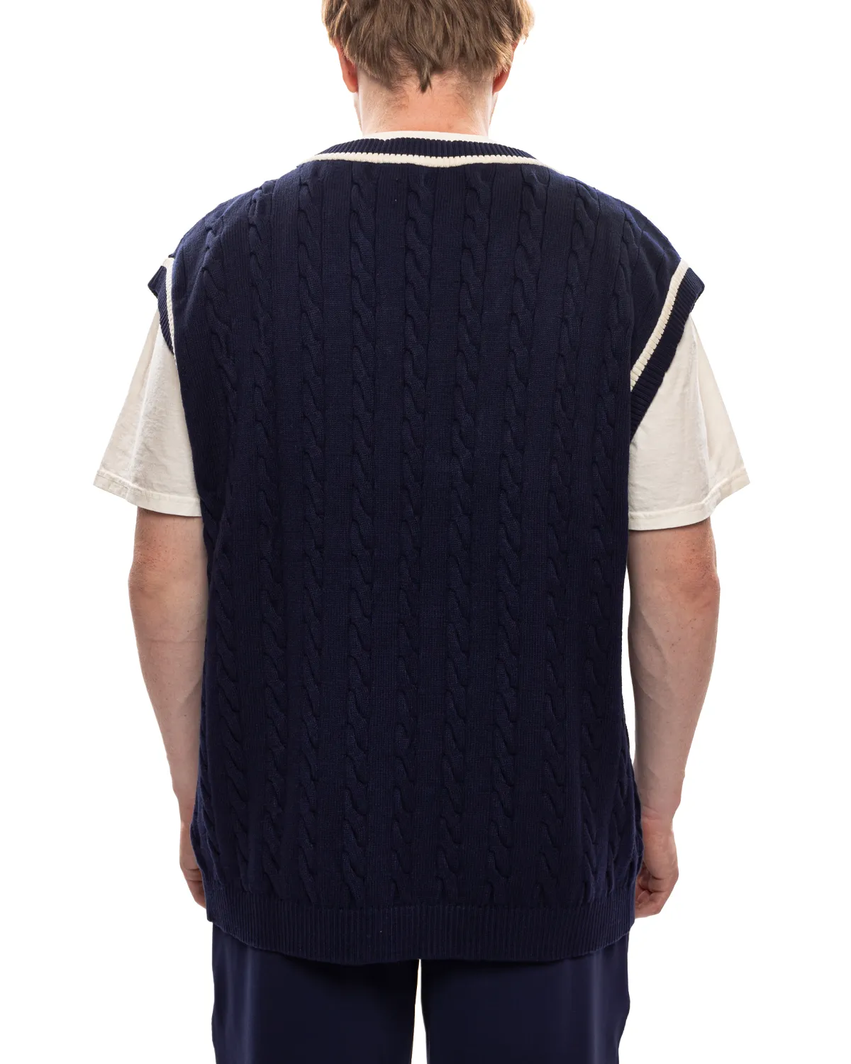 Baseline Cable Knit Vest 'Navy'