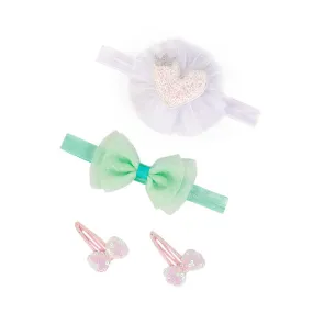 Bebe Comfort 4 pc Headband & Snap Clip Set - Hearts, Bow and Butterfly