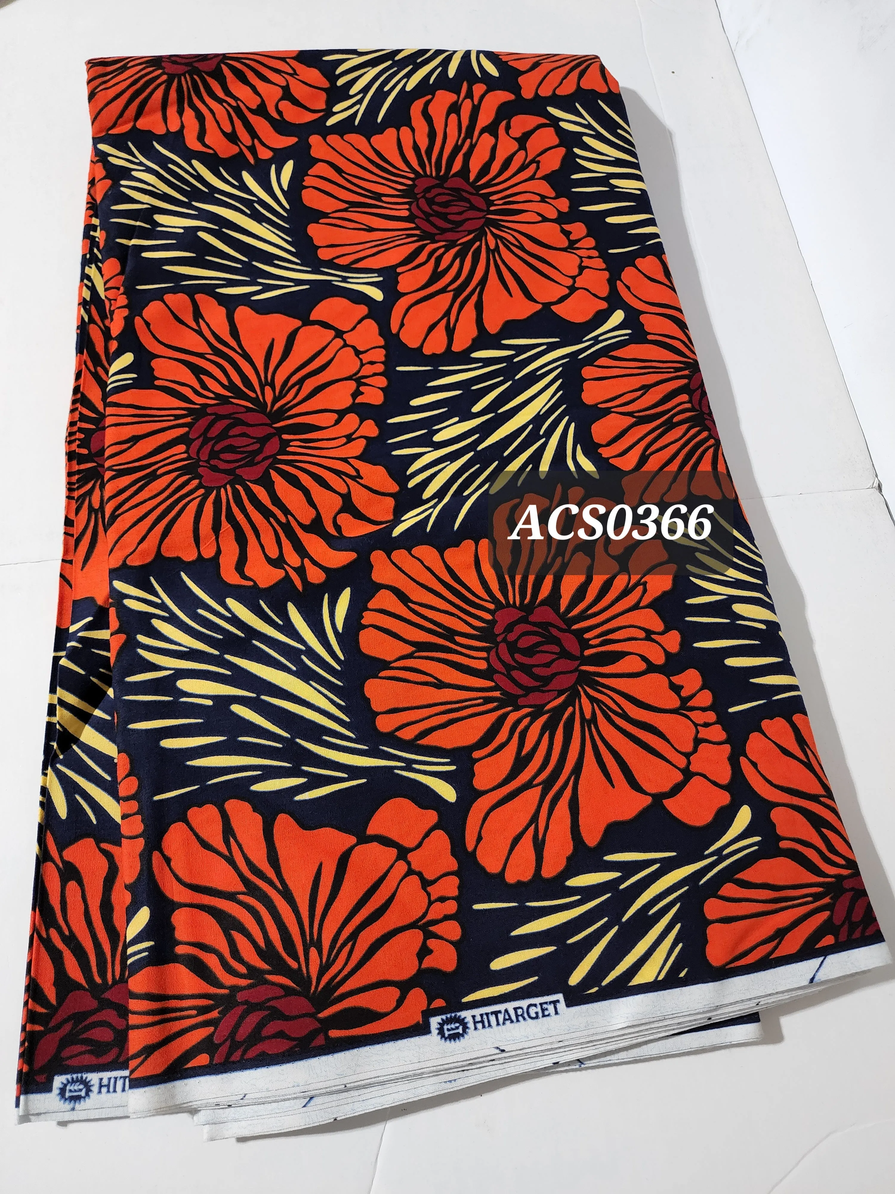 Black and Orange Ankara Fabric, ACS0366