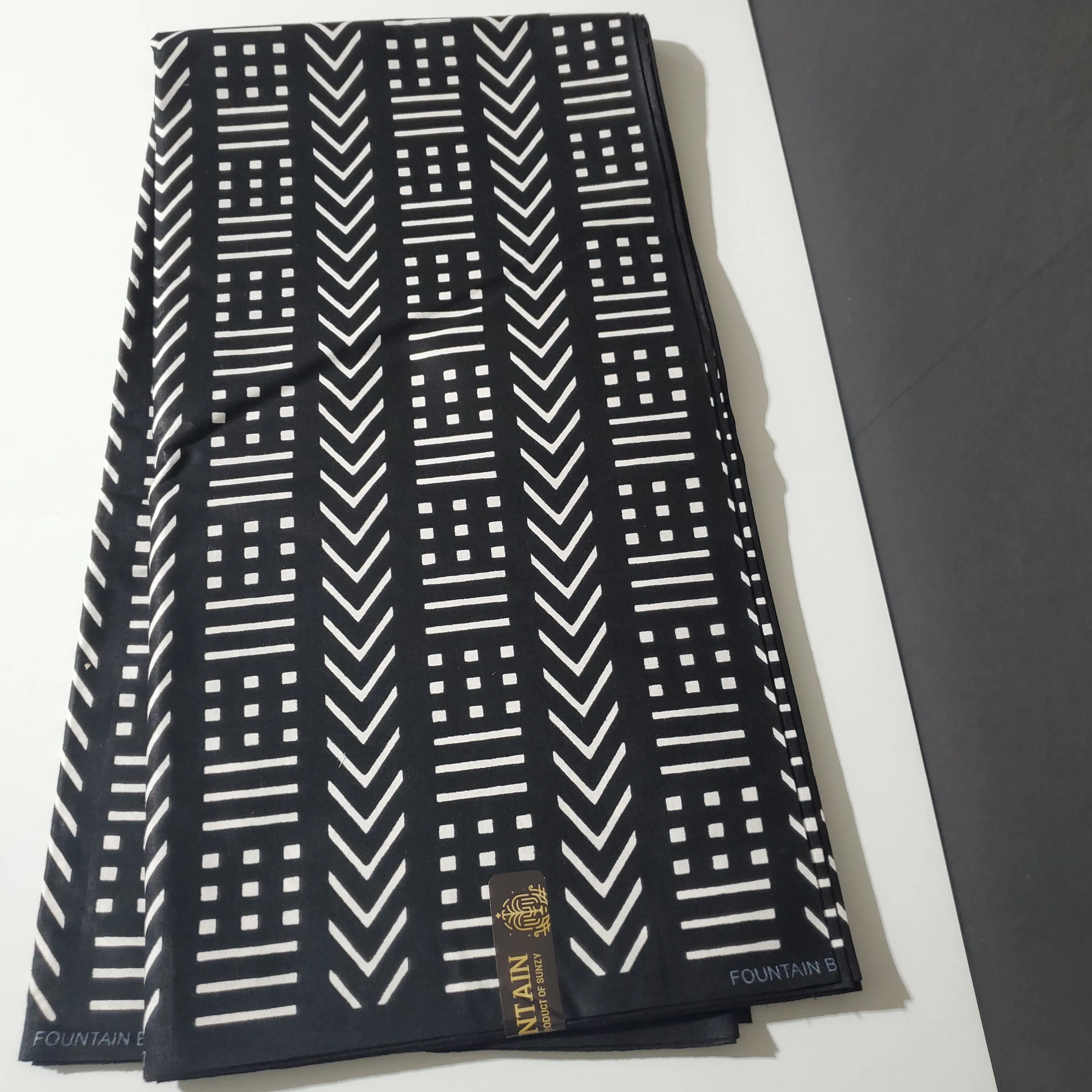 Black and White African Ankara Fabric