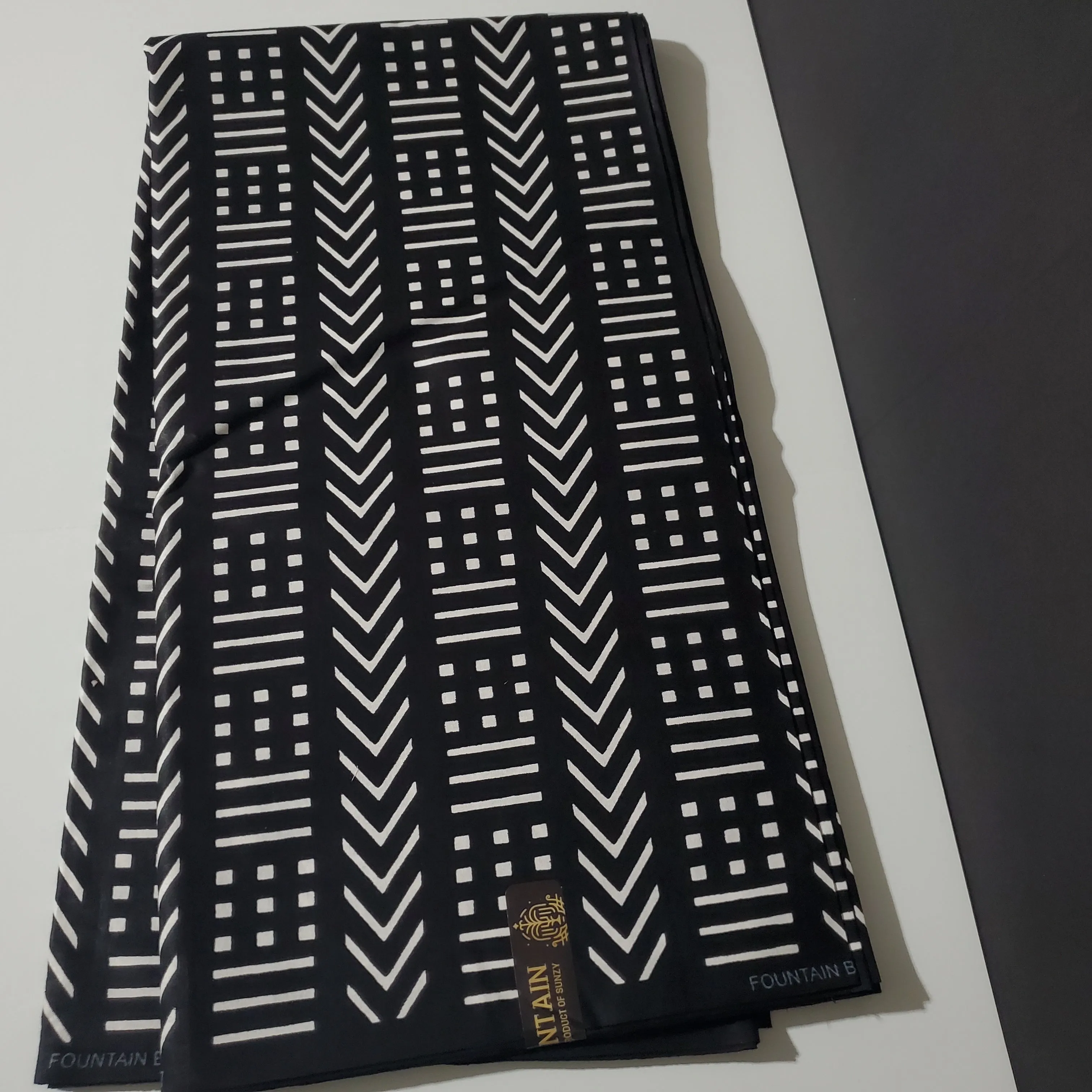 Black and White African Ankara Fabric