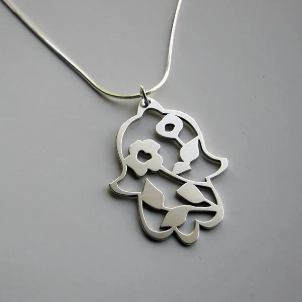 Blooming Hamsa Necklace