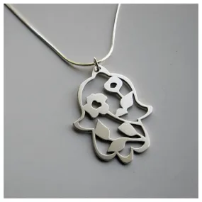 Blooming Hamsa Necklace