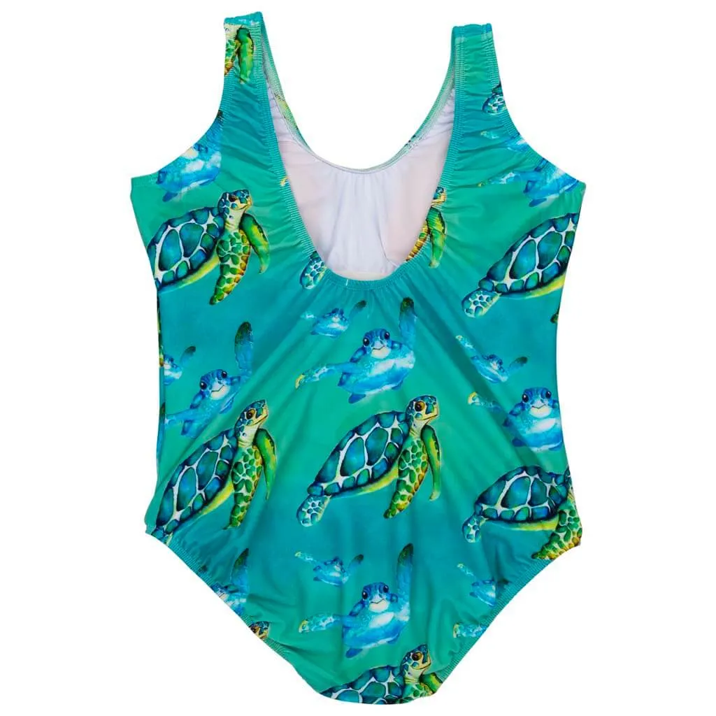 Blue Turtle Women's One Piece Sleeveless Swimsuit