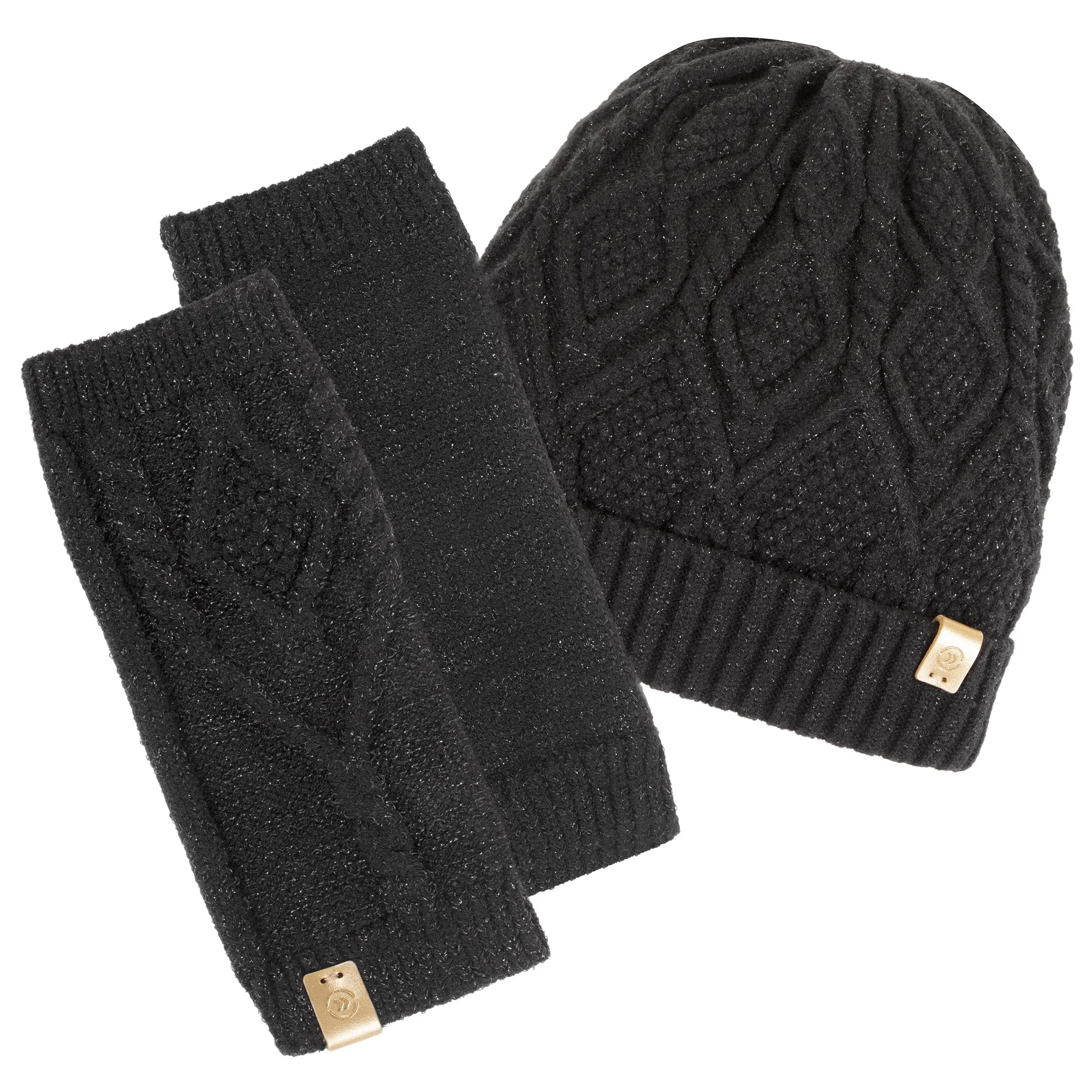 Bonnet Femme Maille Soft Touch lurex Noir