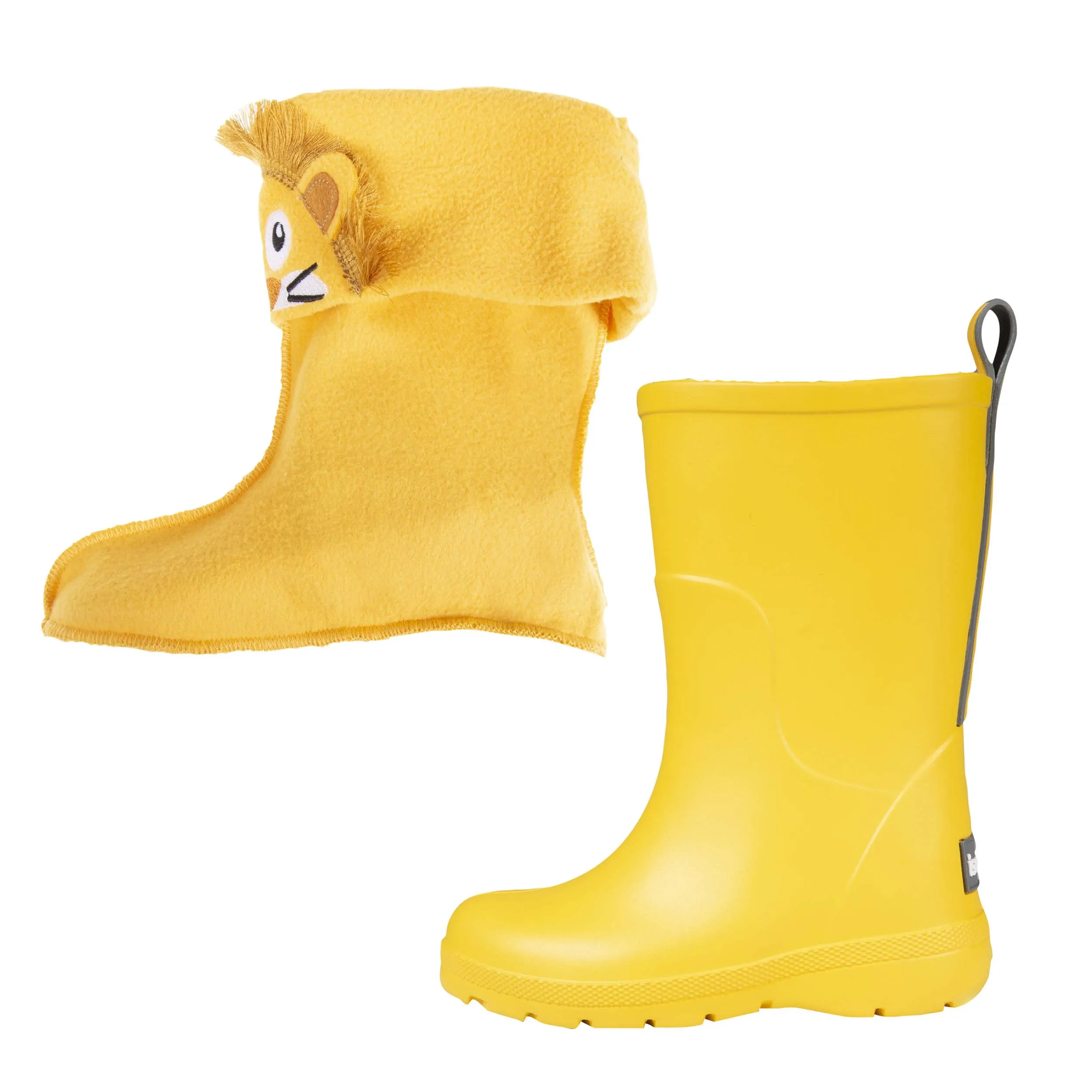 Bottes de pluie Enfant Jaune et chaussette amovible