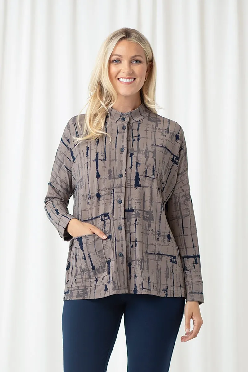 Boxy Pocket Shirt | Drifting Lines Sand