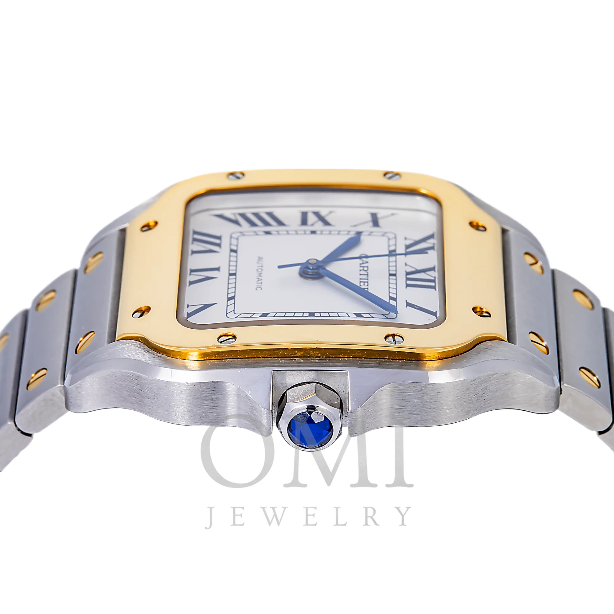 CARTIER SANTOS W2SA0007 35.1MM SILVERED OPALINE DIAL WITH TWO TONE BRACELET