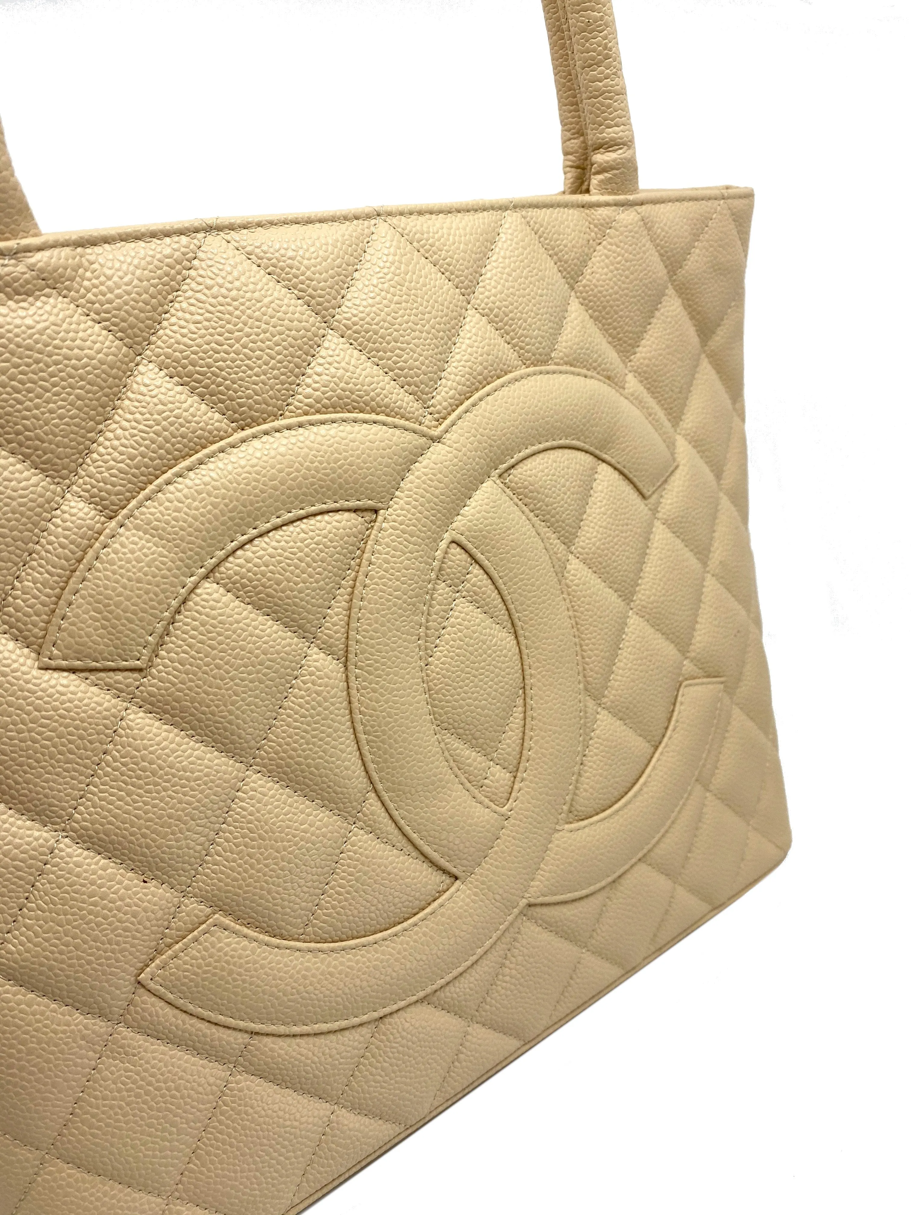 Chanel Quilted Caviar Medallion Tote Bag