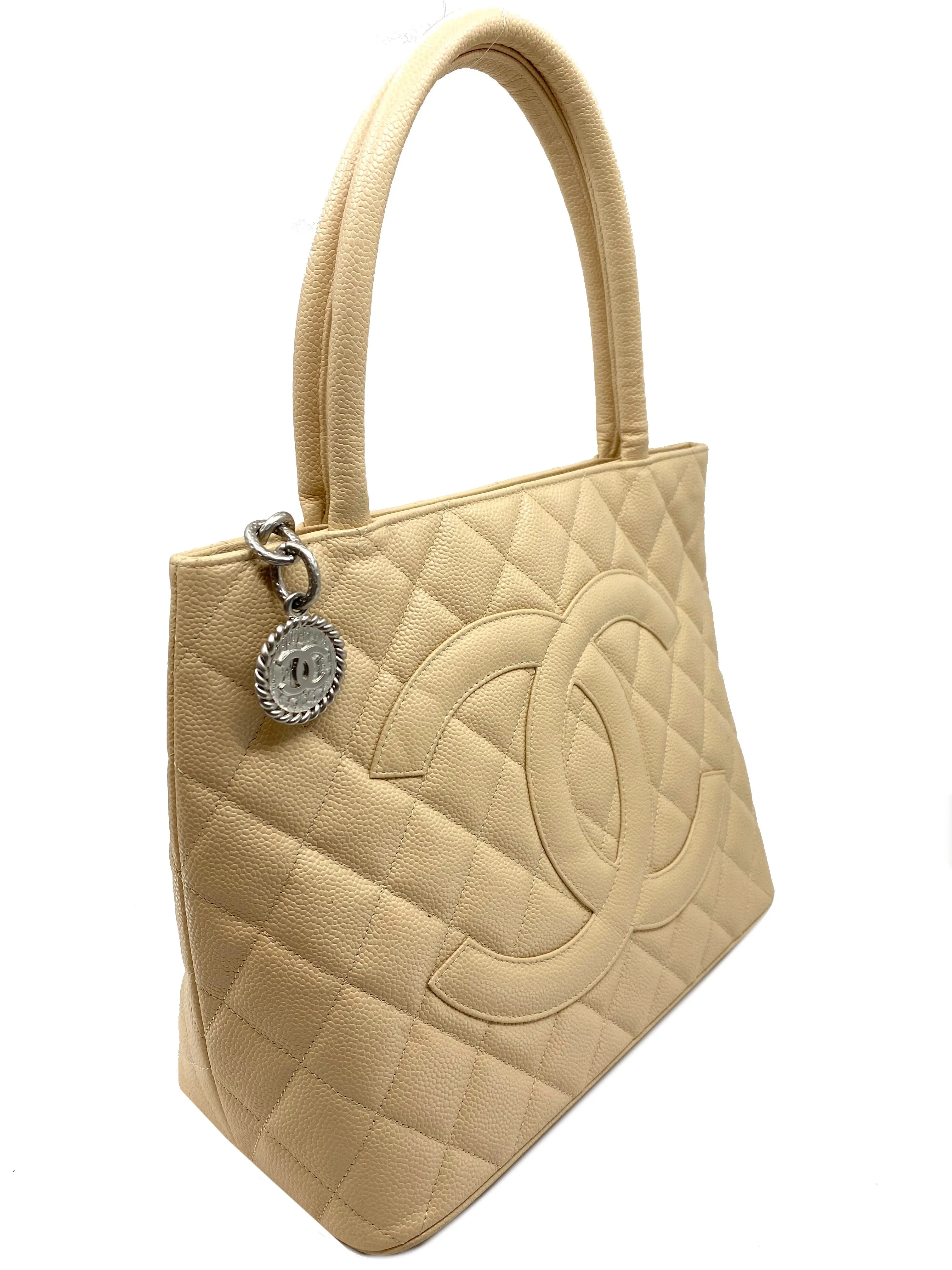 Chanel Quilted Caviar Medallion Tote Bag