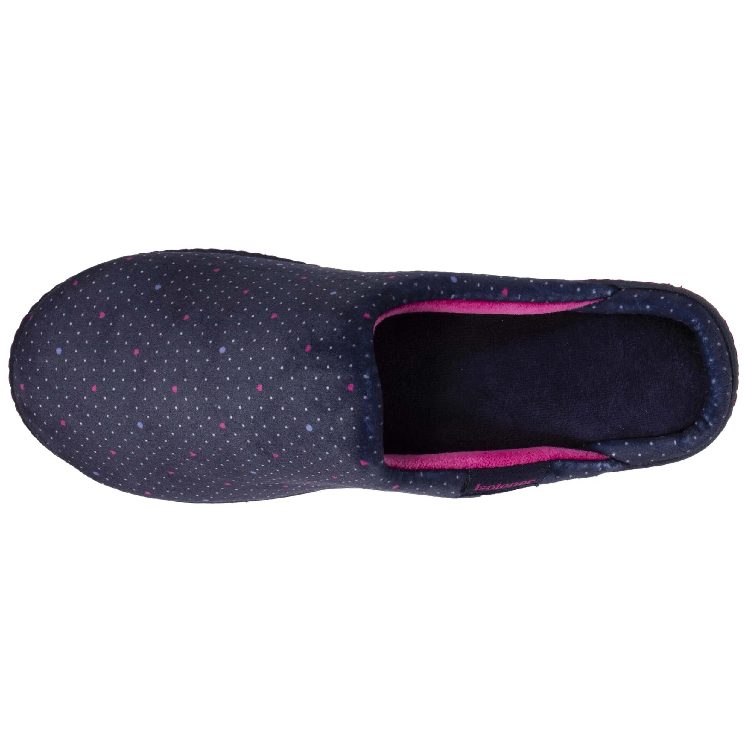 Chaussons mules talon Femme Pois Bleus