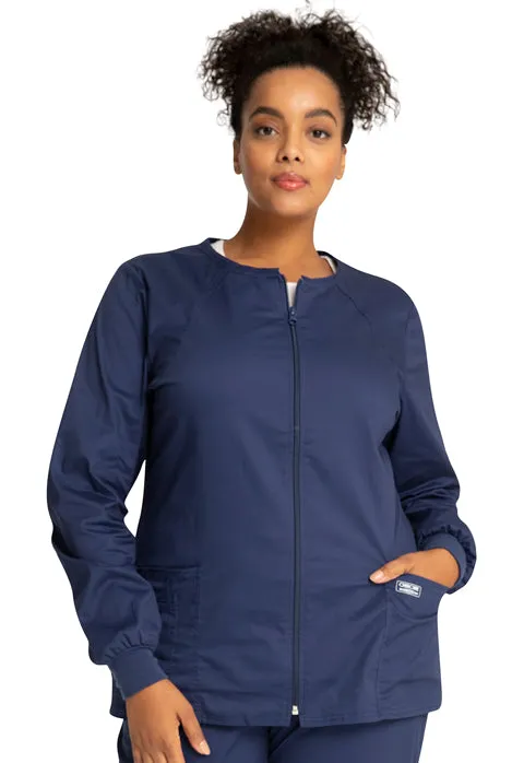 Cherokee WW Core Stretch Women's Warm-Up Zip Front Scrub Jacket 4315