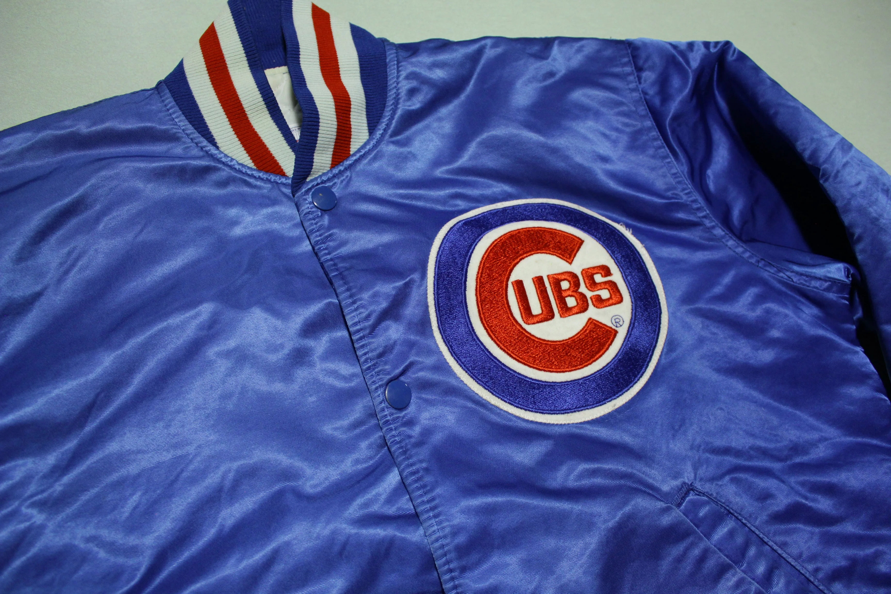 Chicago Cubs Diamond Collection Vintage 80s Made in USA Satin Starter Jacket