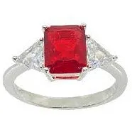 Classic Ruby Red Cubic Zirconia Ring