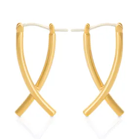 Crossed Dangle Hoop Earrings BTS Same style