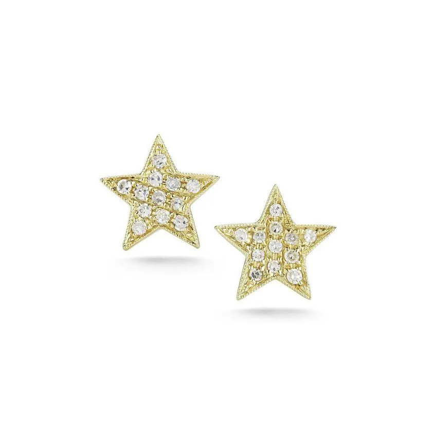 Dana Rebecca Designs - Julianne Himiko - Star Earrings with Diamonds, Yellow Gold