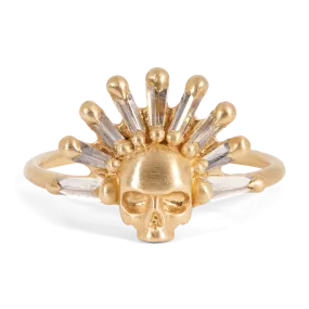 Diamond Ixchel Skull Ring - Size 7 - 11139