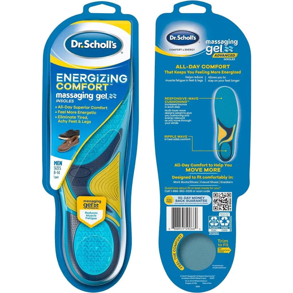 Dr. Scholl’s Energizing Comfort Everyday Insoles with Massaging Gel® Men