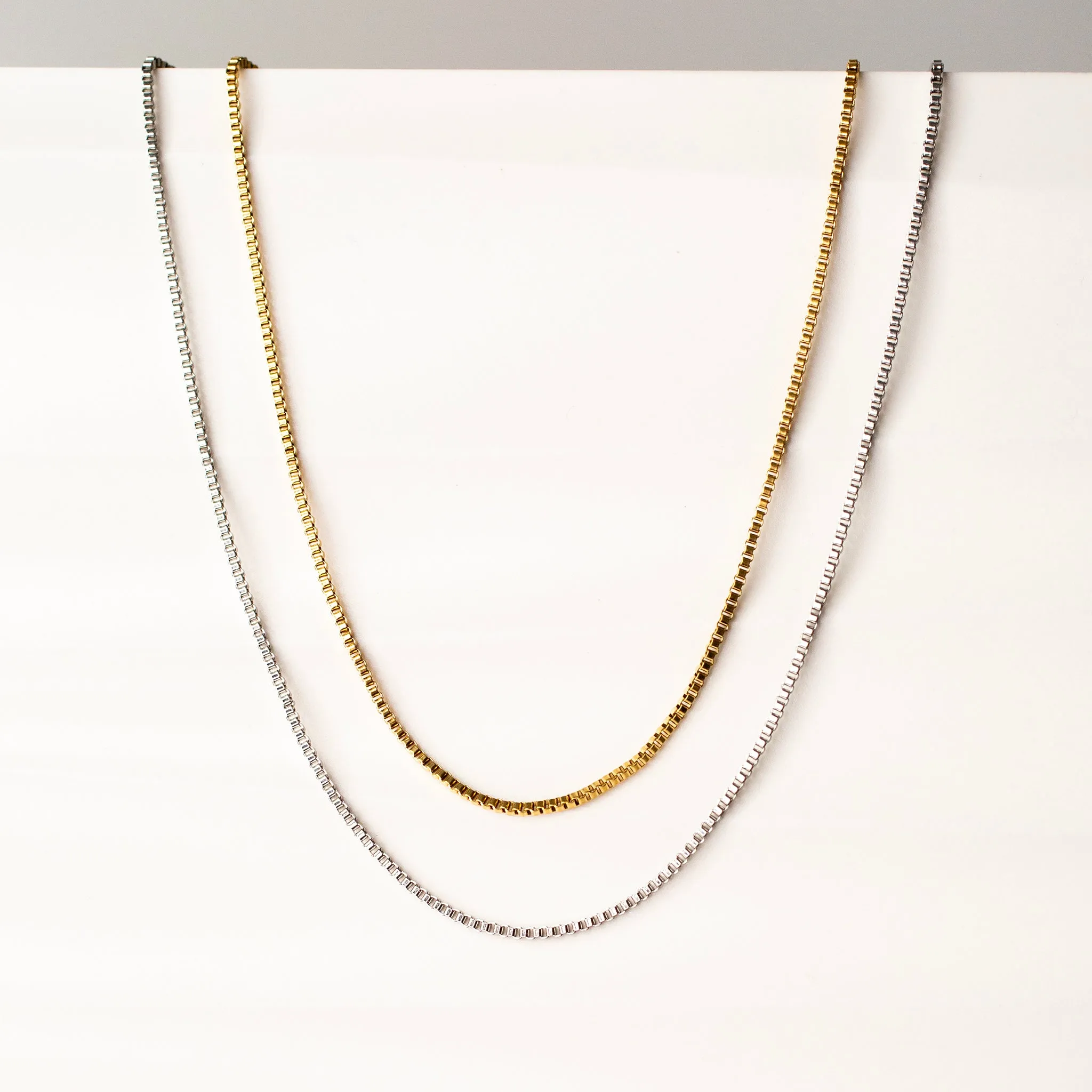 Emma Waterproof Beveled Box Chain Necklace