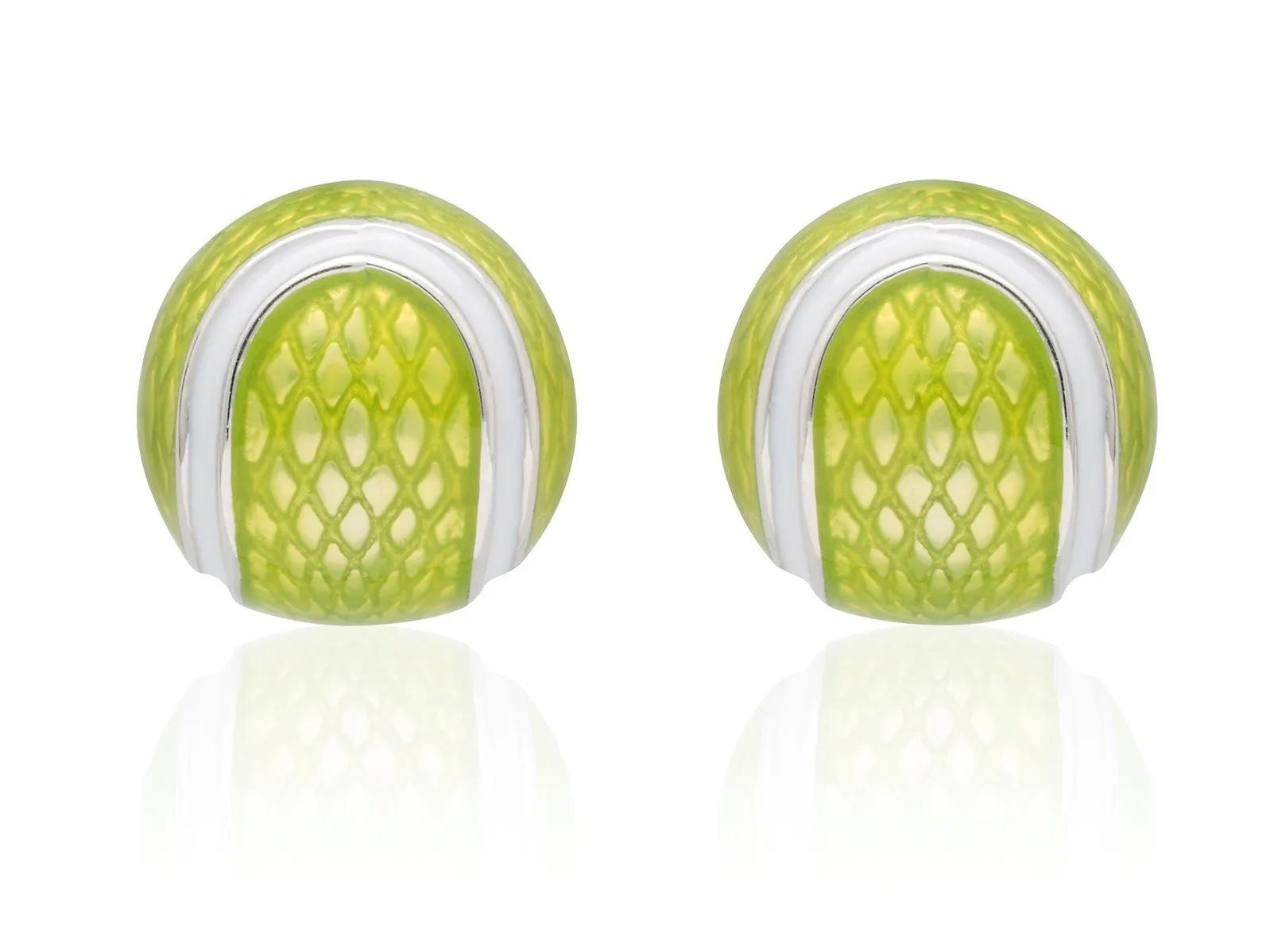 Enamel Tennis Ball Earrings