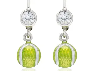 Enamel Tennis Ball Earrings