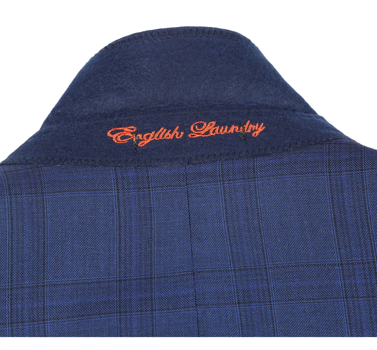 ENGLISH LAUNDRY Midnight Blue Check Wool Blend Suit 52-56-412