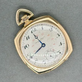 Estate IWC Art Deco 14K R Gold Mechanical Pocket Watch