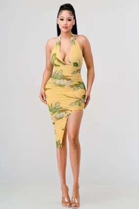 Evangeline Tropical Floral Midi Dress