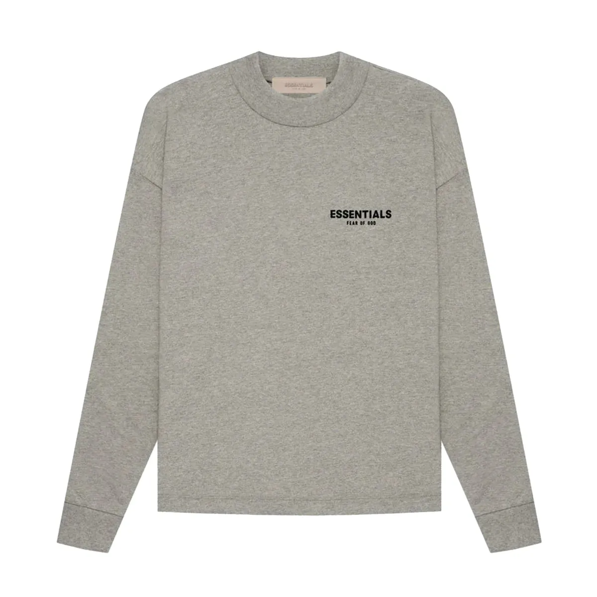 FEAR OF GOD Essentials Felt Logo Long Sleeve Tee Dark Oatmeal