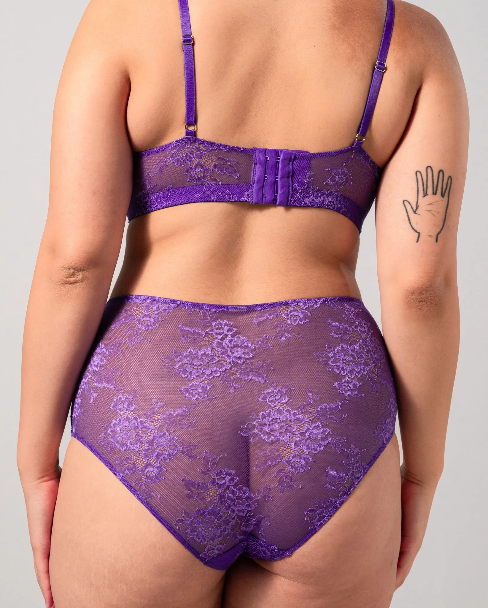 Floral Lace Highwaist Briefs Lilac