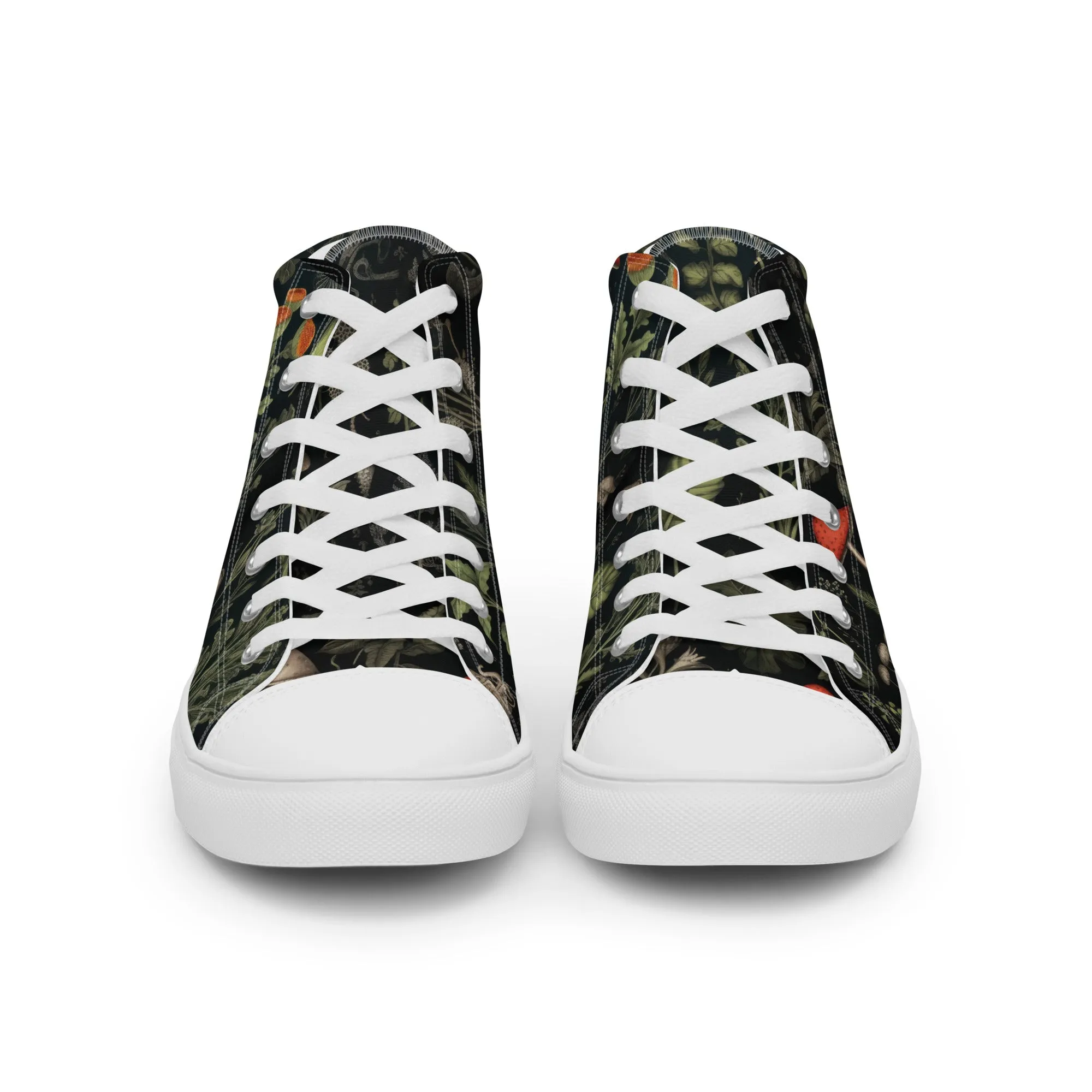 Foraging Women’s High Top Shoes - Botanical Vegan Sneakers - Comfortable Goth Trainers - Witchy Grunge Dark Academia