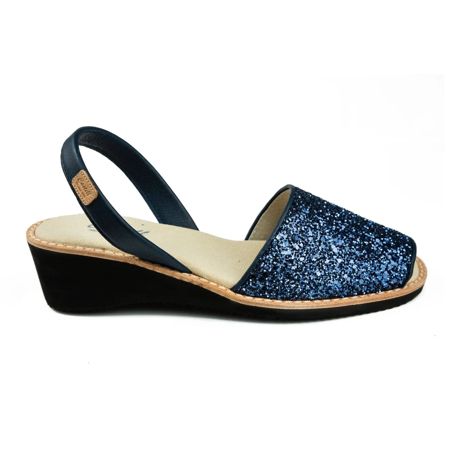 Glitter Leather Menorca Wedge With Open Toe For Women - Kia 1390R